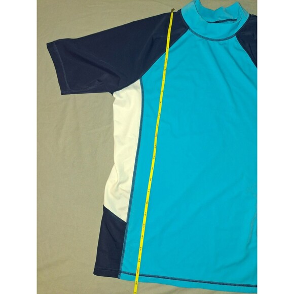 Lands’ End Boys Rash Guard Swim Shirt Short Sleeve Size M 14-16 - Picture 3 of 5